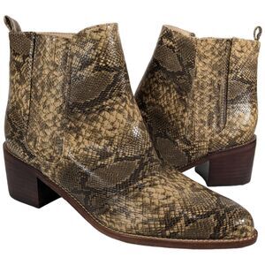 Arider Girl Snake Skin Ankle Boots Booties Womens 9 Rattlesnake (Faux) Leather